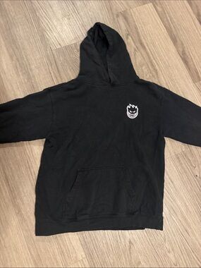 Spitfire Black Hoodie with Spiral Flame Graphic